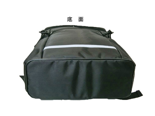1)縦型通学バッグ【校章印刷なし】ブラック（縦型スクエアポックス型