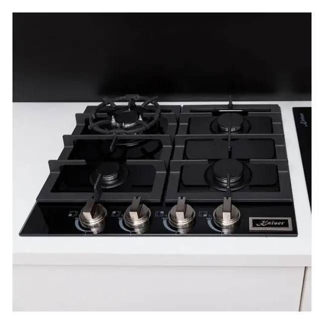 Miniature : Table de cuisson gaz Turbo Avantgarde Pro (Verre Noir) KCG 6387 Turbo