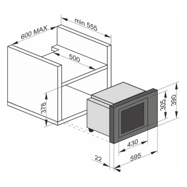 Thumbnail: Avantgarde Pro Built In 900W Microwave Oven (Black)EM 2510