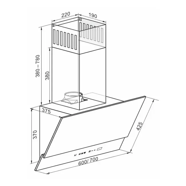 Thumbnail: Avantgarde Pro 70cm Cooker Hood (Black) AT 7410 F Eco
