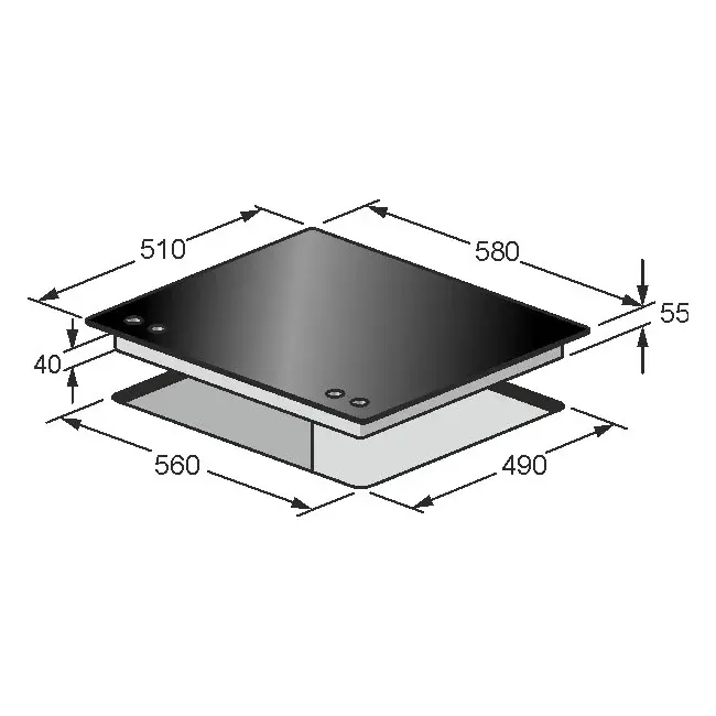 Thumbnail: Empire 60cm Turbo Gas Hob (Black)  KCG 6335 Em Turbo