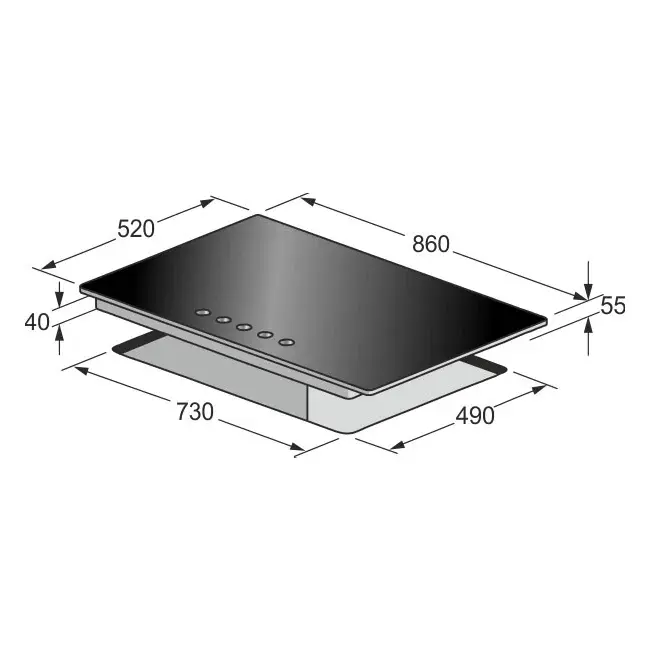 Thumbnail: Table de cuisson gaz Turbo 90 cm Avantgarde Pro (Verre Noir) KCG 9387 Turbo