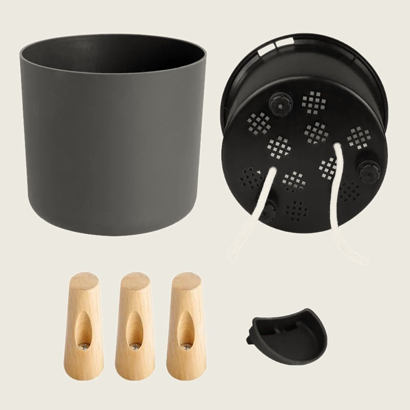 Thumbnail: Self-Watering Planter with Wooden Legs