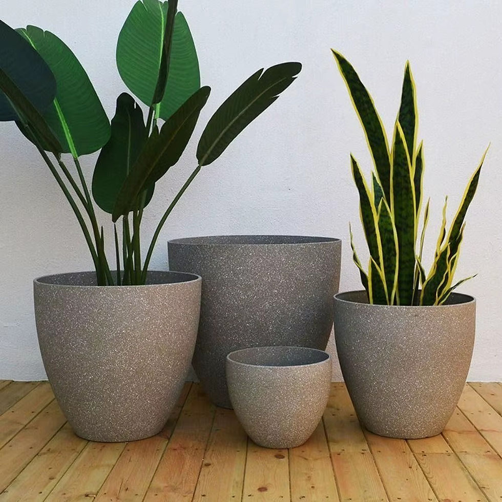 Thumbnail: Stone-Effect Planter Pot with Drainage