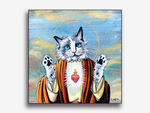 Cat Jesus Shadow Box | The Ginger Chik