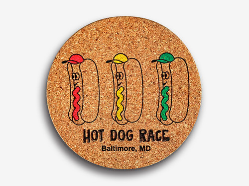 Hot Dog Race Cork Coaster - Go Orioles! | The Ginger Chik