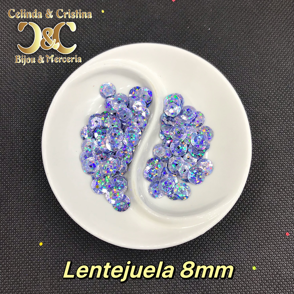 Miniatura: Lentejuela alto brillo 8mm