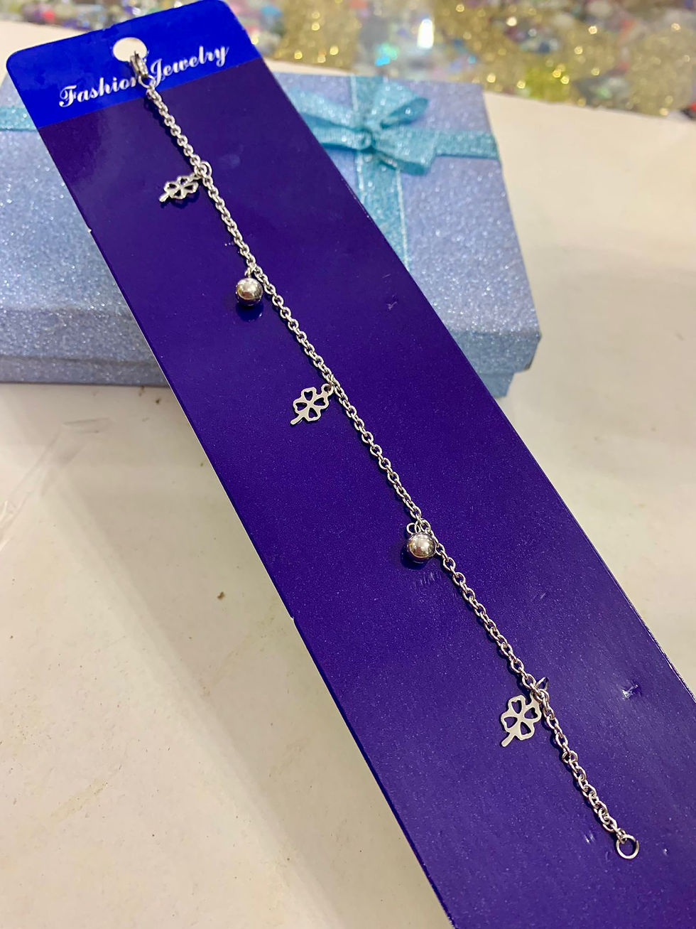 Miniatura: Pulcera Acero c/3 Dijes y pelotitas