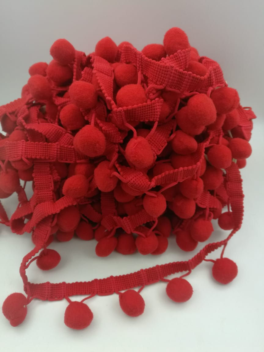 Cinta Pompom 2cm . Rollo de 18metros