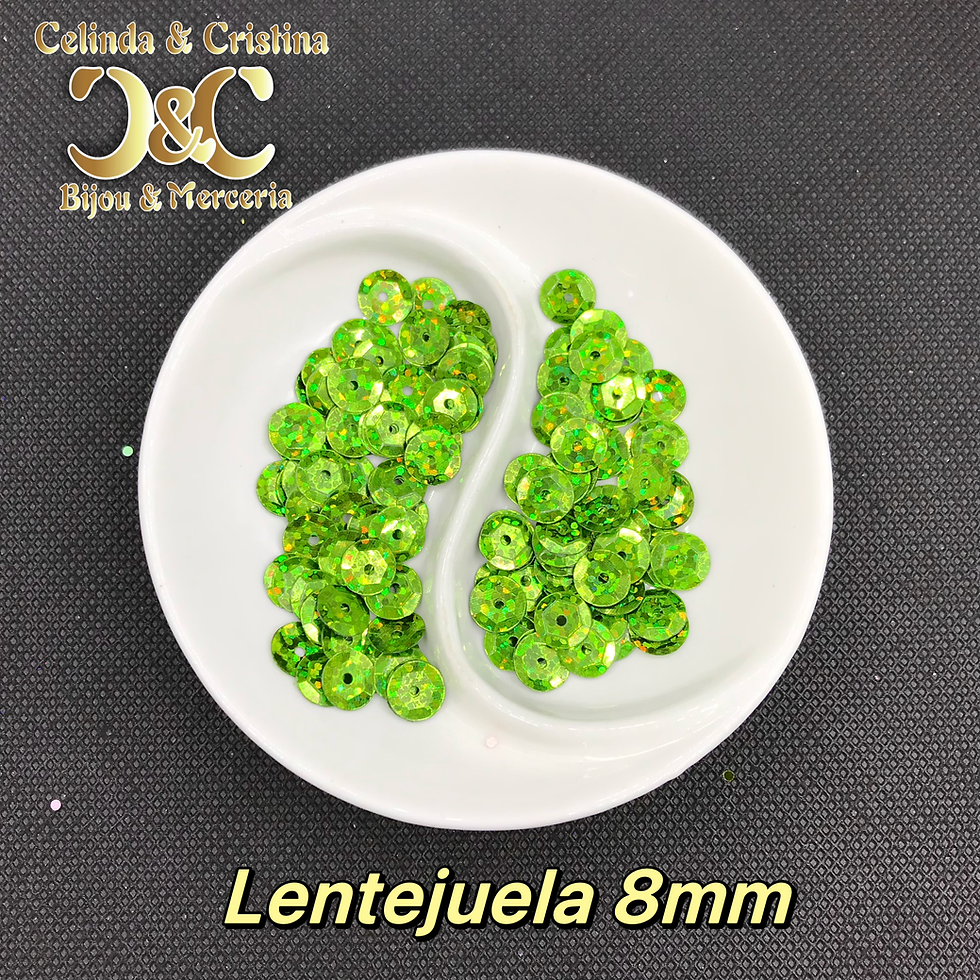Miniatura: Lentejuela alto brillo 8mm