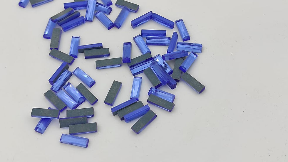 Piedra de Vidrio 5x15mm 1650pc Azul c/Pegamento