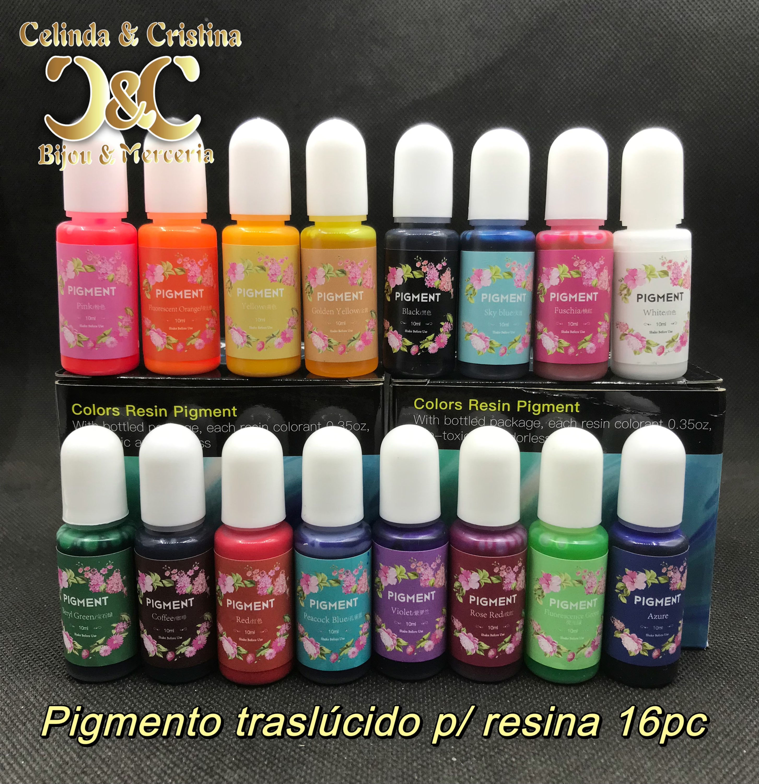 Pigmento translúcido p/ resina 16pc