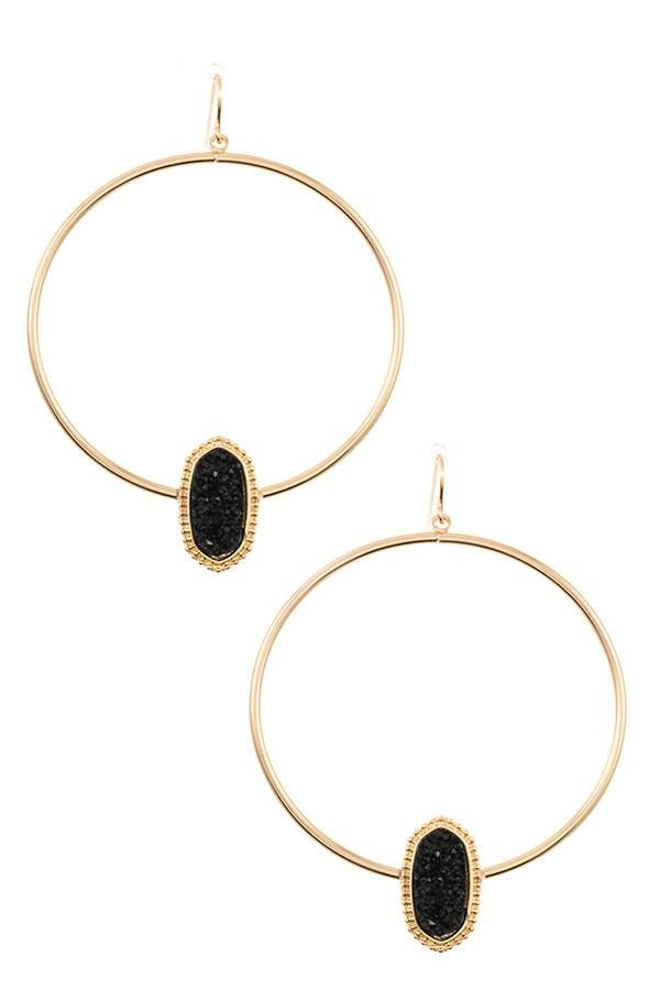 Black Hoop Earrings