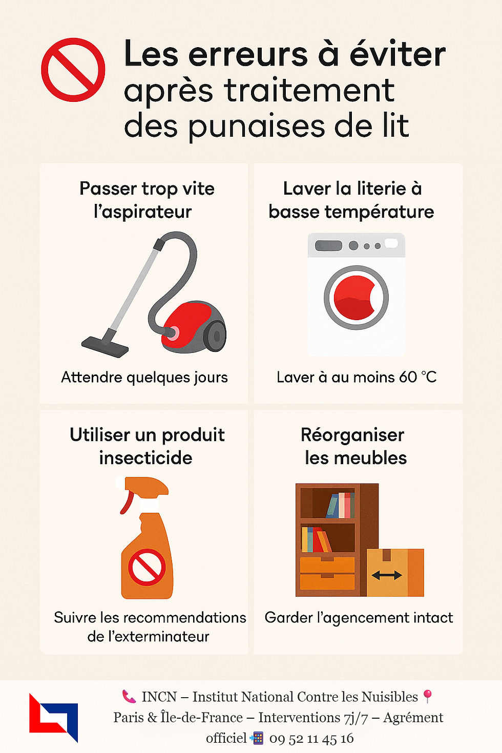 Erreurs à éviter après un traitement contre les punaises de lit à Paris