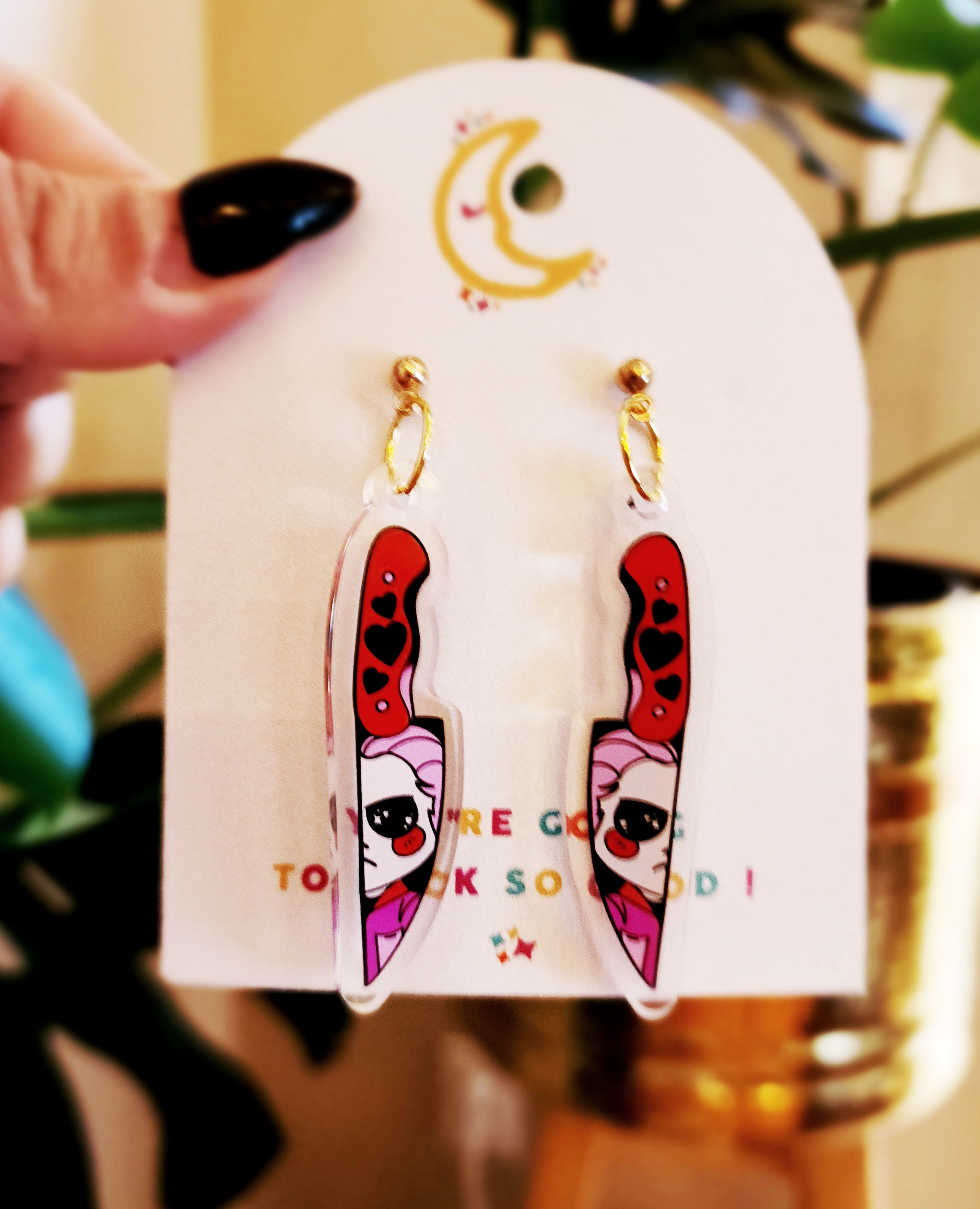 MICHAEL MYERS ACRYLIC EARRINGS