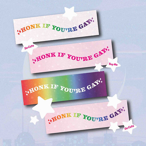 Lot de 4 autocollants Honk If You're As Gay As Me, 180 mm x 120 mm, 18 Lot de 4 autocollants Honk If You're As Gay As Me, 180 mm x 120 mm, 18