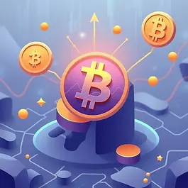 Decentralised finance and staking visuals representing passive crypto use.