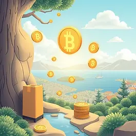 Conceptual representation of purchasing cryptocurrency from within North Cyprus.