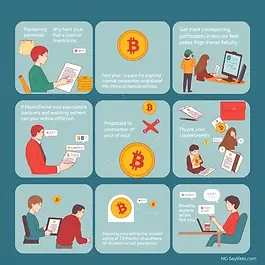 Everyday scenarios illustrating cryptocurrency use for payments, transfers, and online activity.