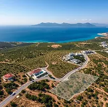 Coastal plot of land in North Cyprus with marked boundaries and development appraisal potential
