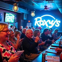 Bingo players enjoying a fun night at Roxy’s Bar