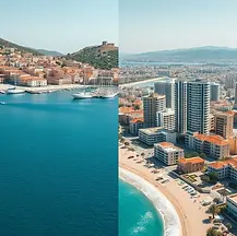 Comparison of Girne and Iskele property locations in Northern Cyprus showing lifestyle and development differences