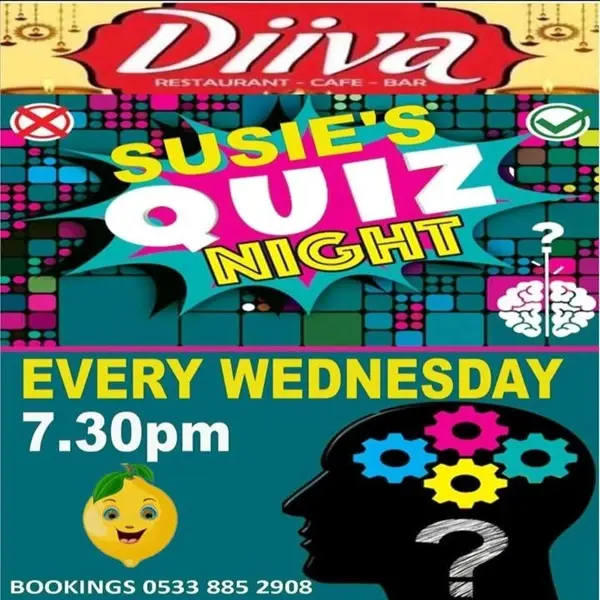 Contestants answering quiz questions at Diiva Bar in North Cyprus