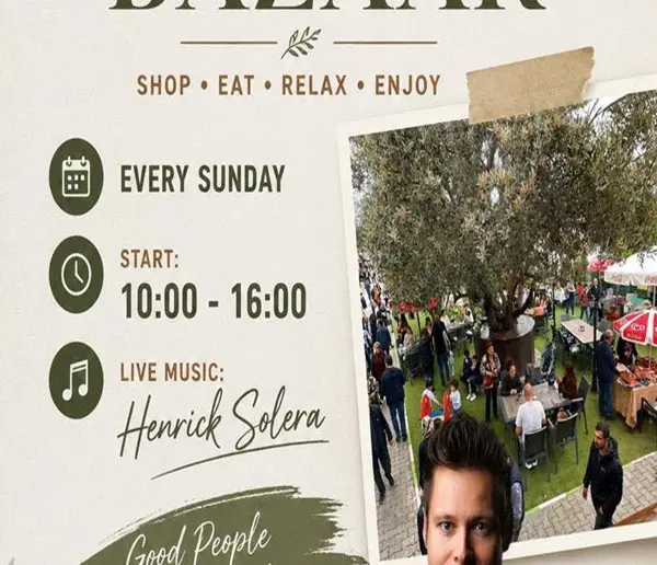 Poster advertising regular Sunday Bazaar