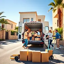 Family arriving at their new home in North Cyprus