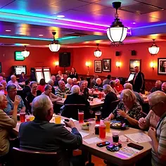 Excited players marking numbers at Sultan Bar’s Bingo Bonanza event