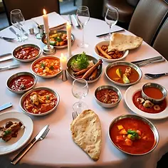 Elegant dishes from Spice Garden’s tasting menu beautifully plated