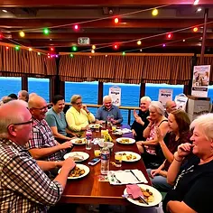 Guests playing Quingo — quiz and bingo combo — at Seabreeze Bar