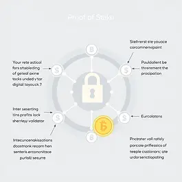 Illustration showing digital assets locked in a network to support blockchain validation.