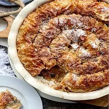 Sweet pastry layered with syrup and nuts, a regional Cypriot dessert.