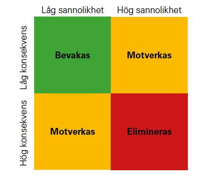 Bedömning av inventerade risker till sannolikhet och konsekvens
