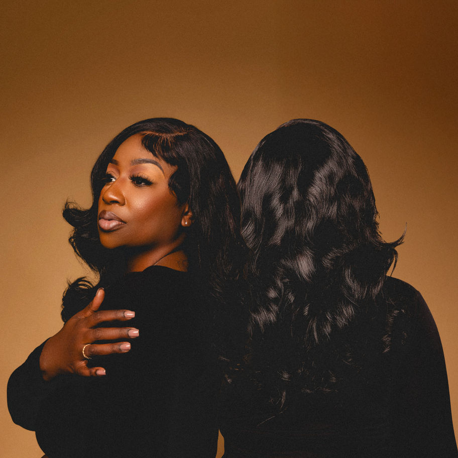 Three models showcasing different raw Indian hair textures – straight, wavy, and curly – from The Wig Line Up.