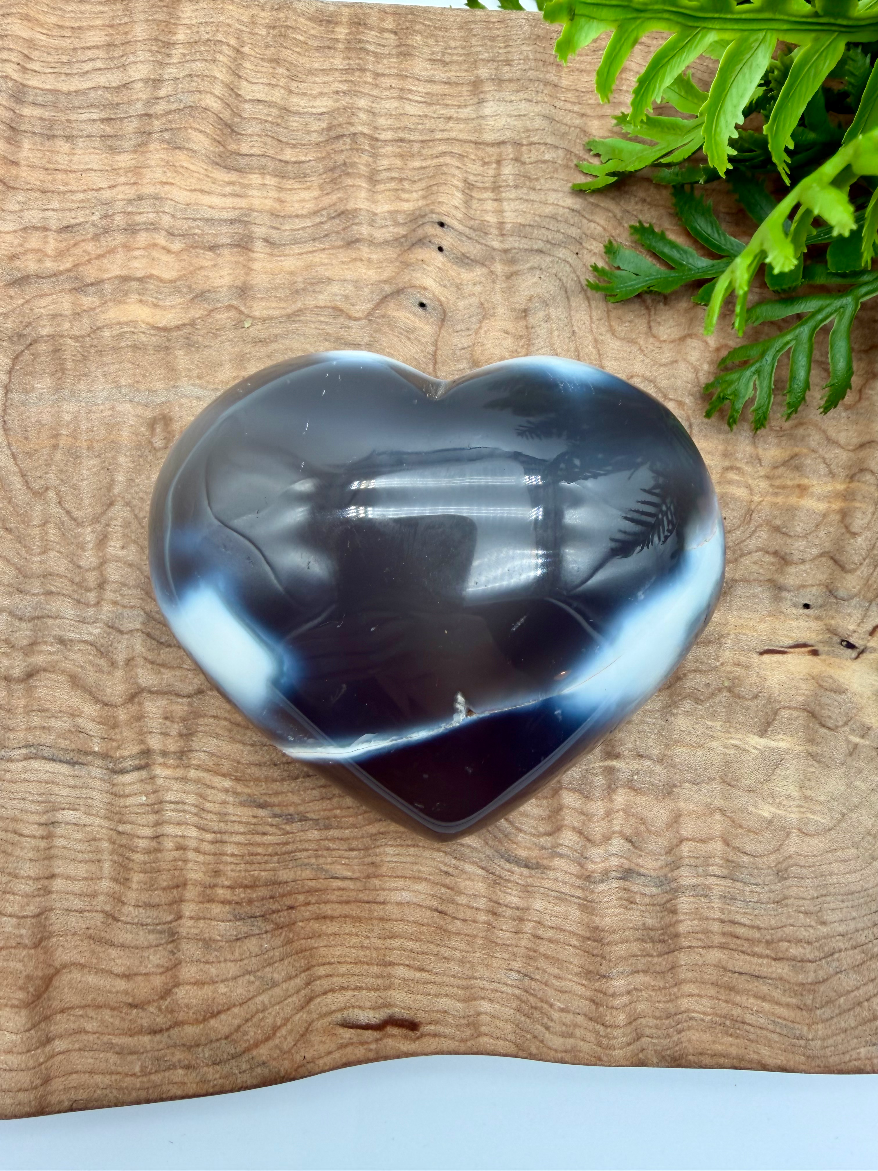 Orca Agate Heart (Large)