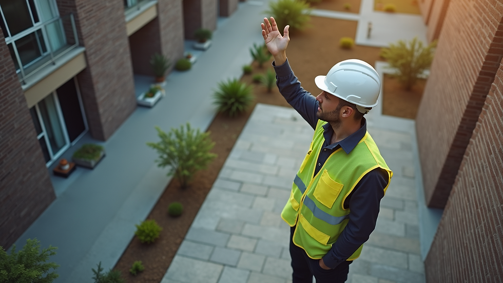 High angle view of a property manager coordinating maintenance work