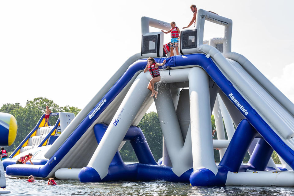having fun on the waterpark