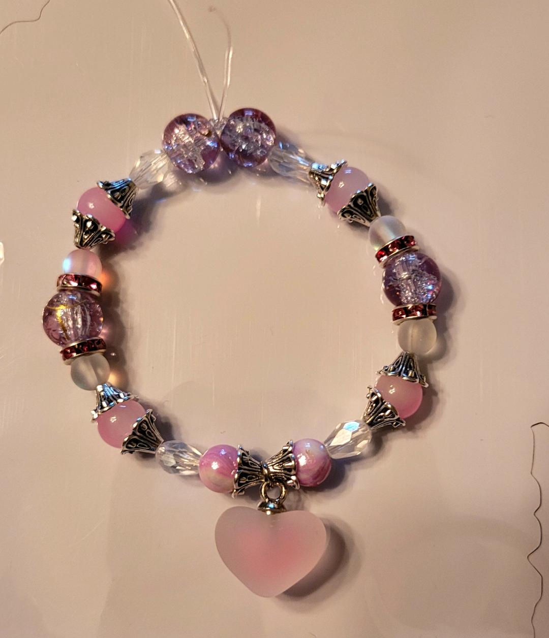 Pink Heart Charm Bracelet