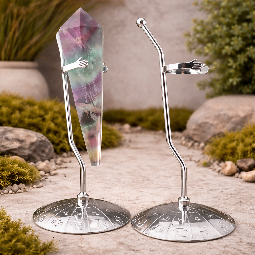 Thumbnail: Astrology Zodiac Metal Wand Stand Altar Decor Gemstone Holder Retail Display