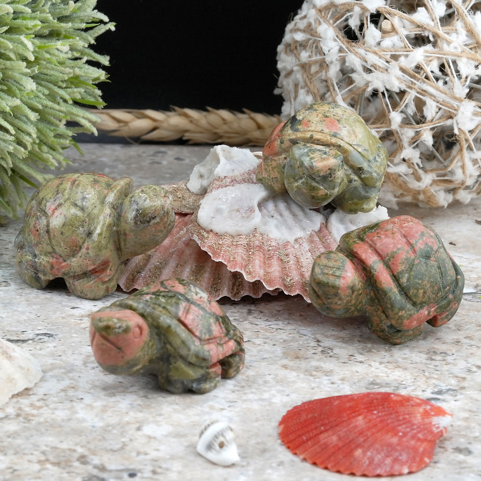 Miniatura: Unakite Crystal Carving Cute Turtle Figurine Gemstone Trinket Gift Tropical Boho