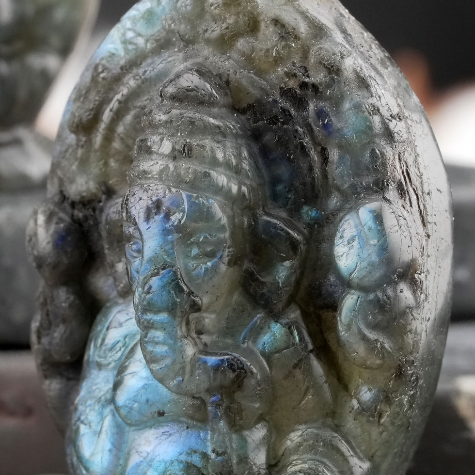Thumbnail: Dark Labradorite Crystal Ganesha