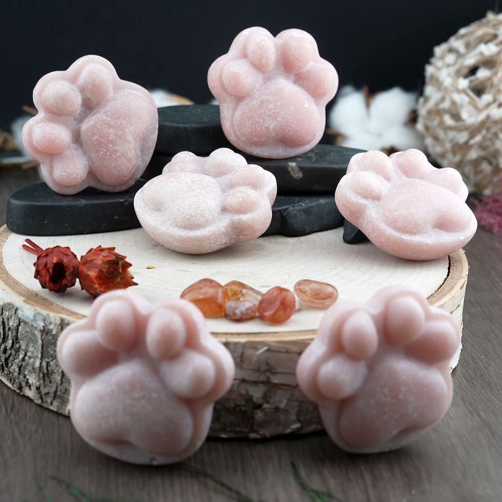 Miniatura: Pink Opal Crystal Paw Carving Stone Pink Protection Trinket Cat Dog Lover Gift