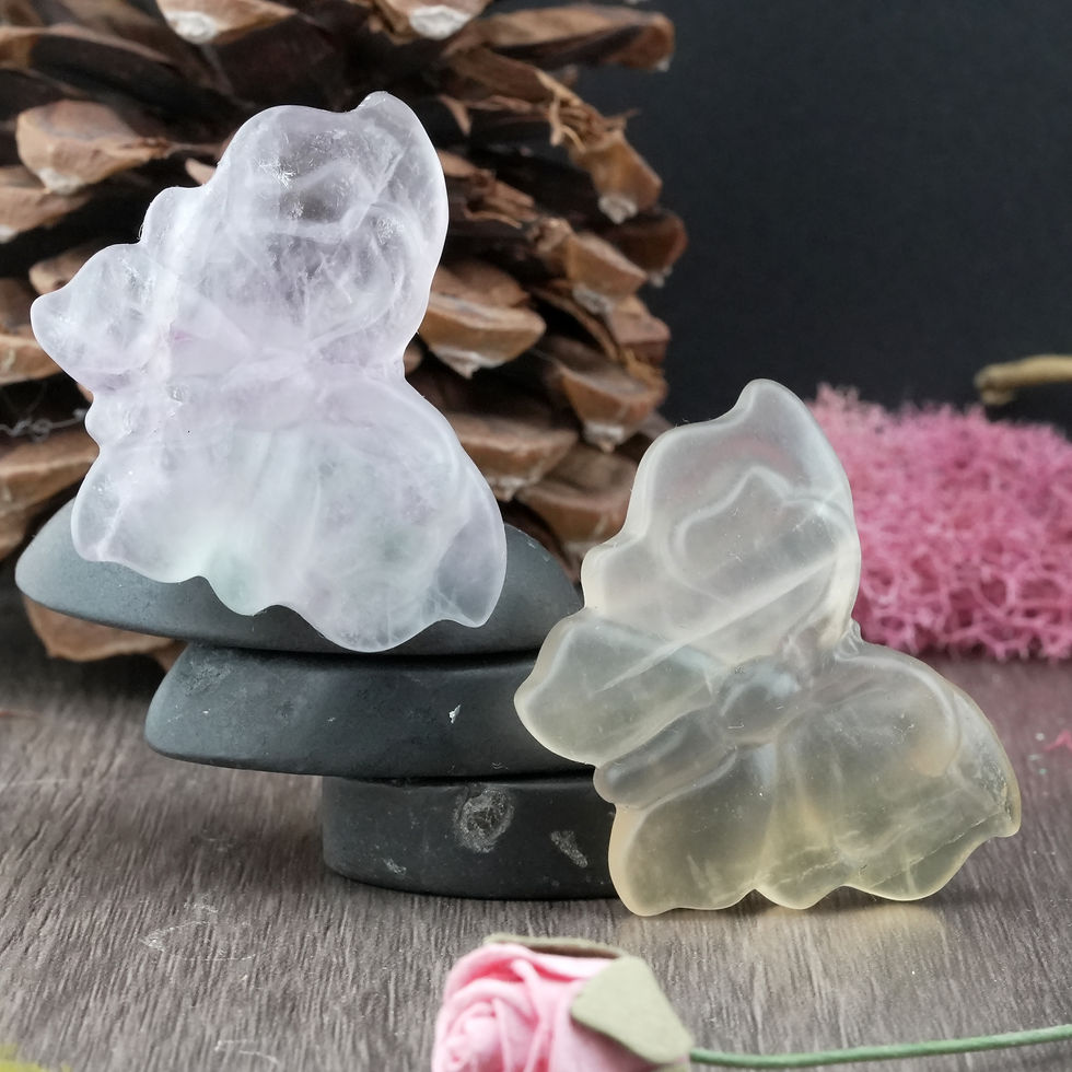 Thumbnail: Fluorite Butterfly Crystal Figurine Boho Spiritual Decor Gift Altar Fairy Stone