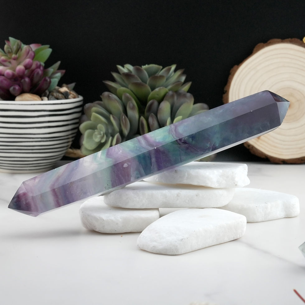 Miniatura: Fluorite DT Crystal Wand Healing Stone Spiritual Gift Meditation Decor Energy