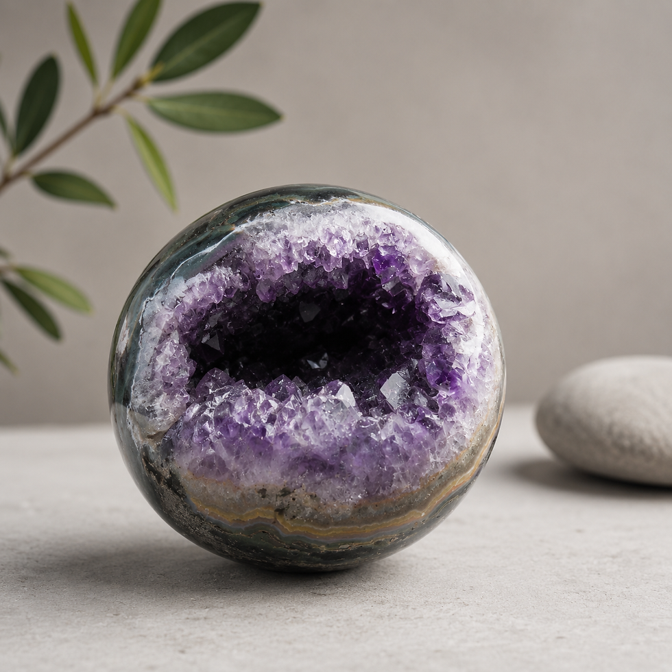 Miniatura: Raw Purple Amethyst Crystal Sphere Geode Natural Gemstone Spiritual Energy Decor