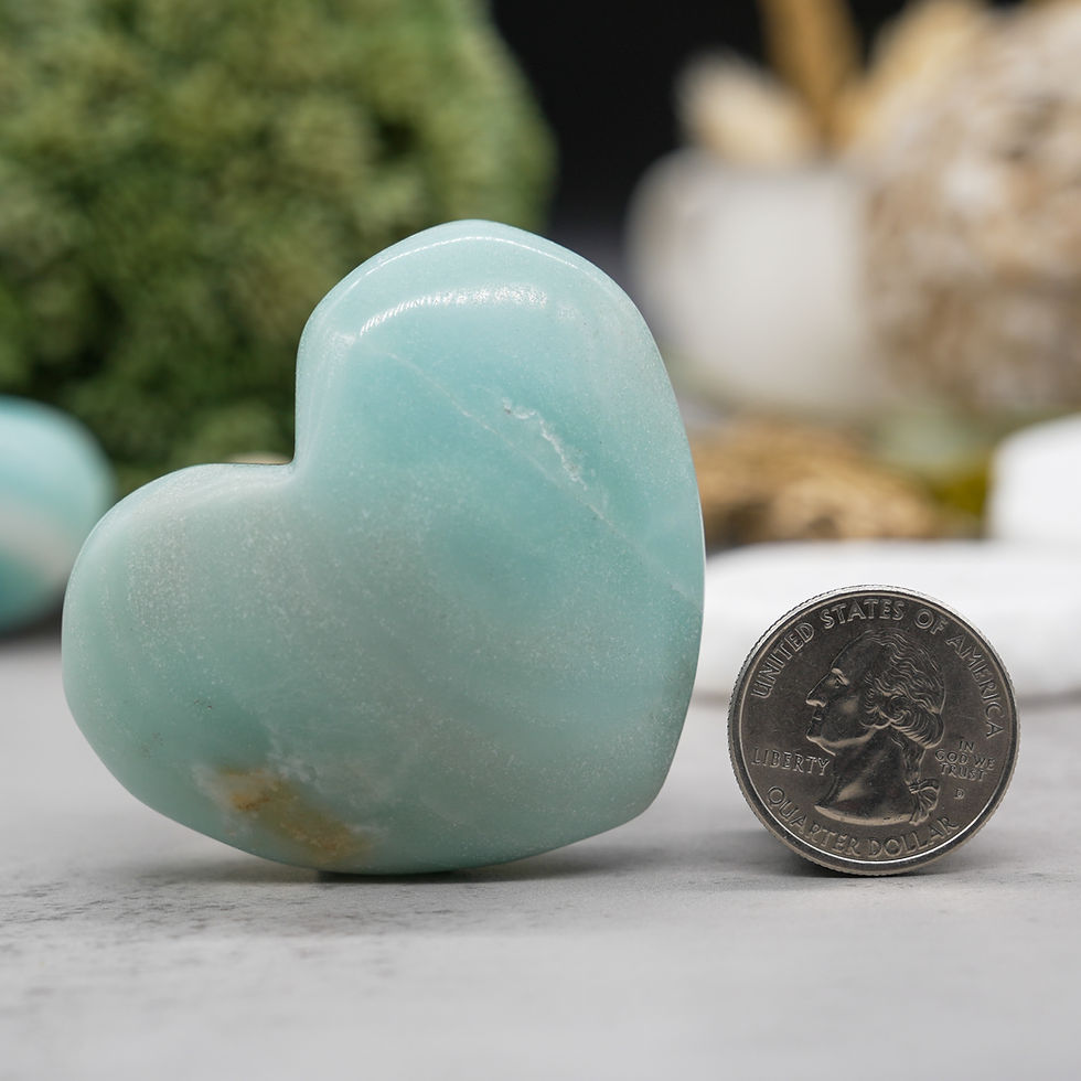 Miniatura: Caribbean Calcite Heart Crystal Decor Gift Healing Stone Spiritual Energy Piece