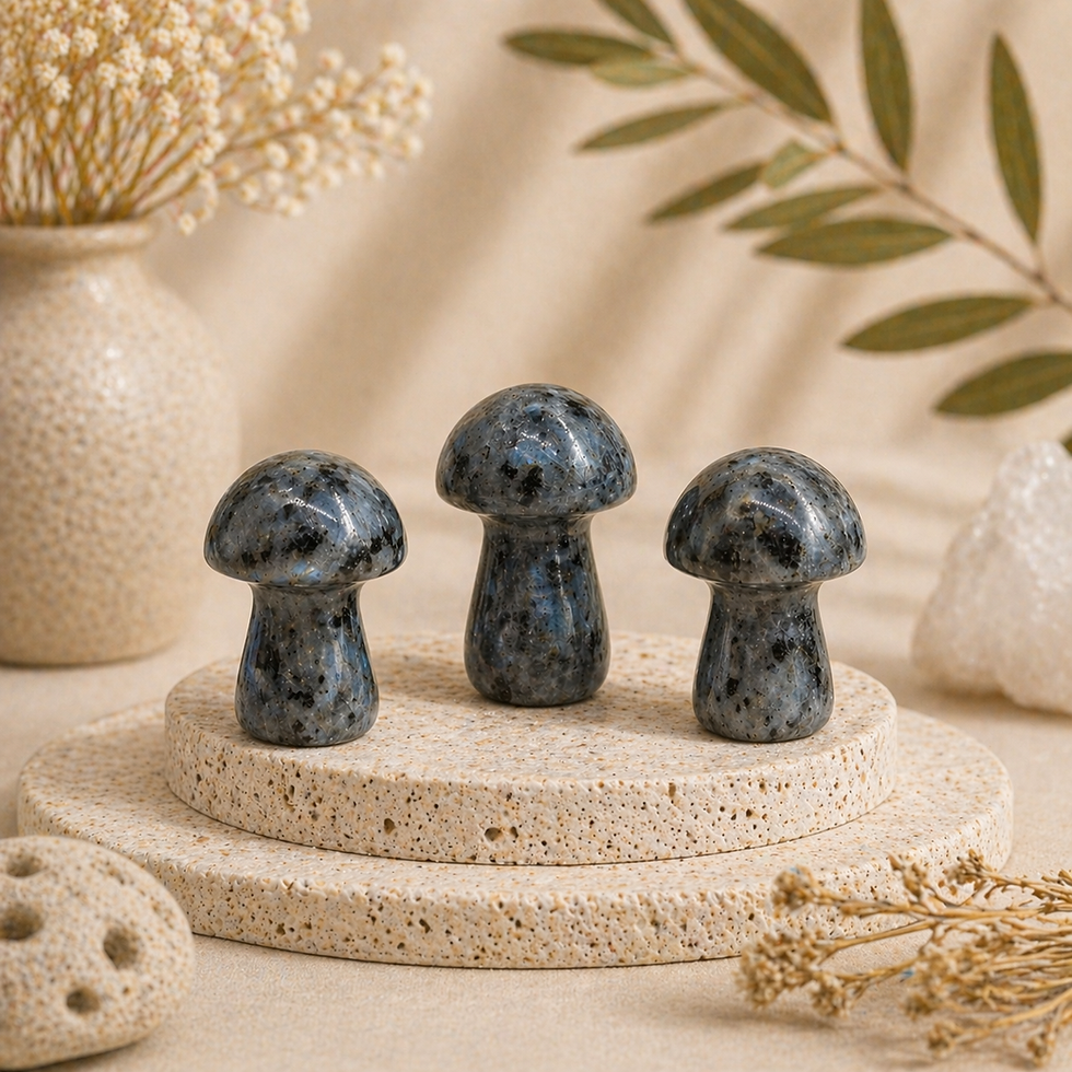 Miniatura: Larvikite Mushroom Crystal Sculpture Healing Stone Energy Decor Spiritual Gift