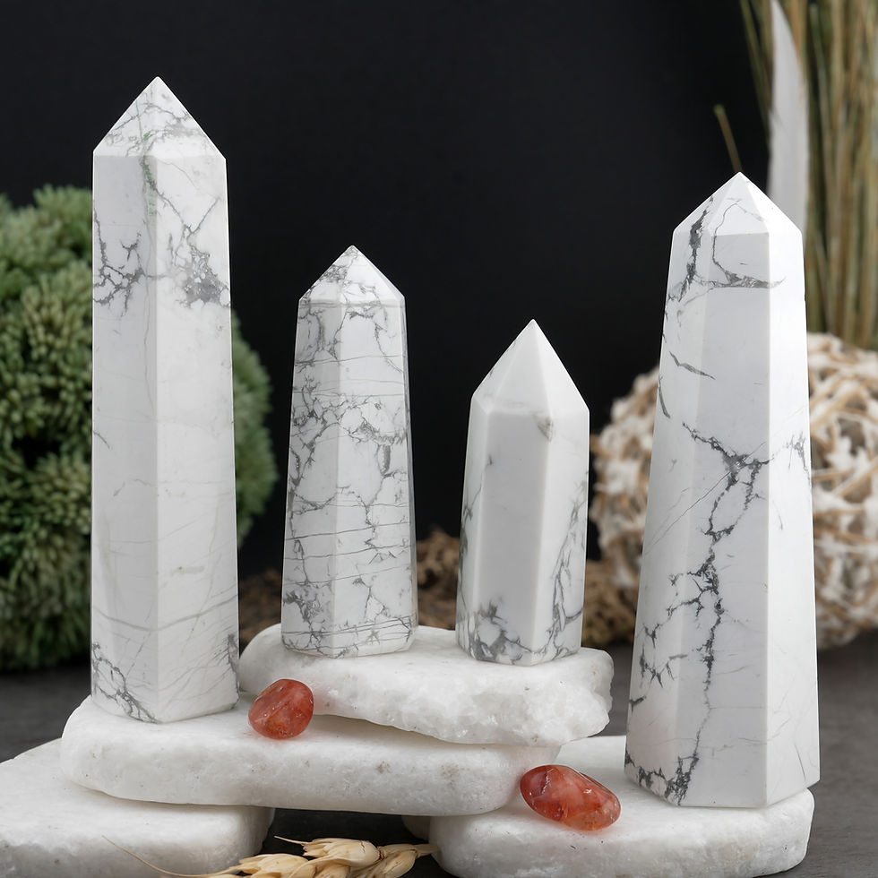 Thumbnail: White Howlite Crystal Tower Healing Stone Spiritual Home Decor Gift Meditation